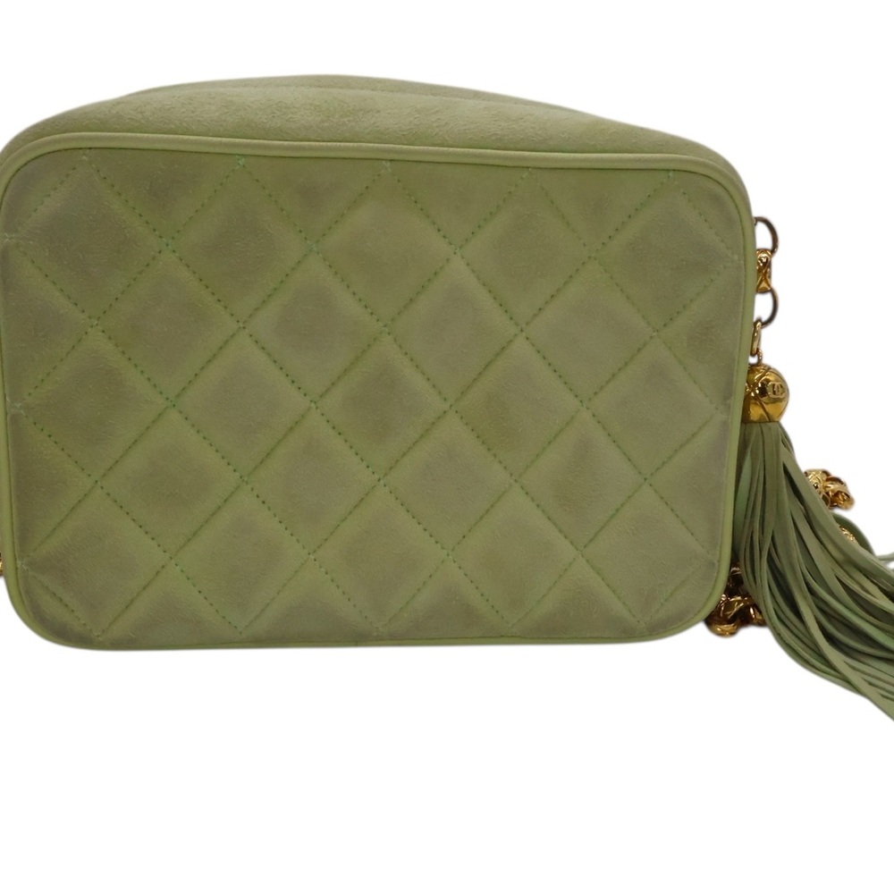 Chanel Vintage Mint Green Gold Matelasse Crossbody Bag Quilted Design - Picture 6 of 16